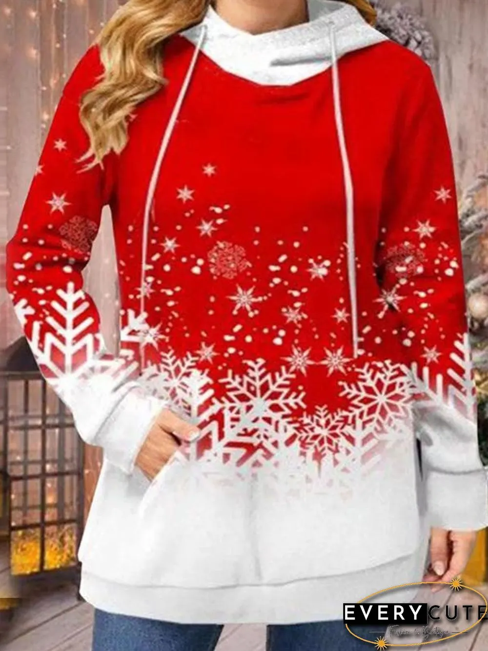 Pullover Snowflake Women Hoodie
