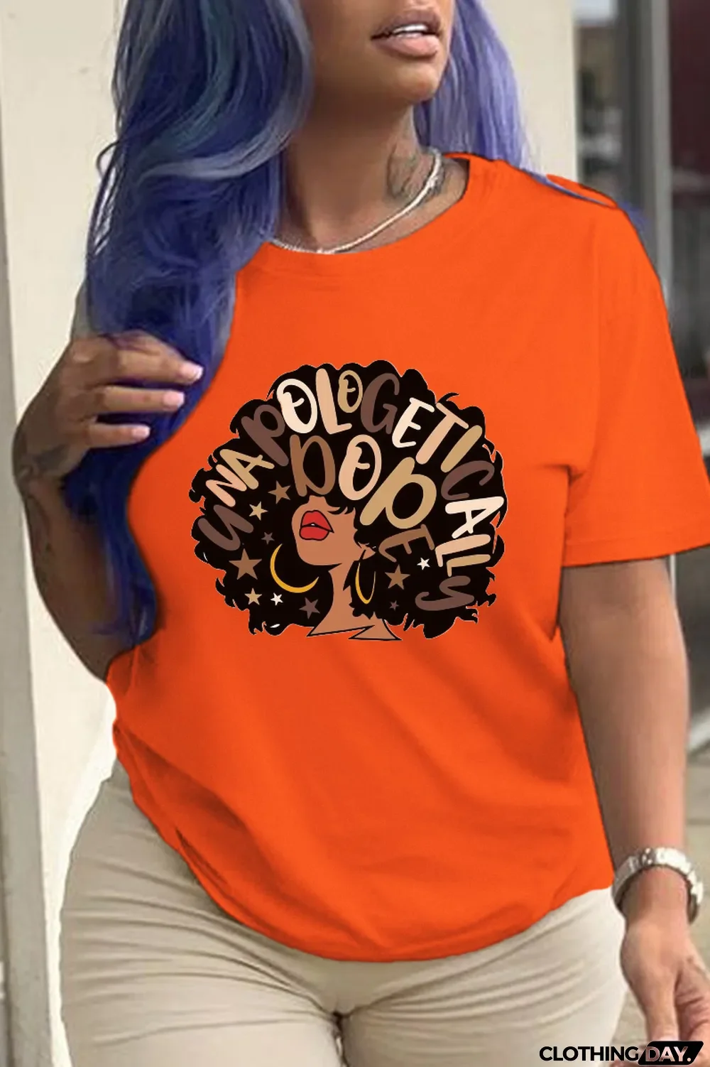 Red Daily Vintage Print Patchwork Letter O Neck T-Shirts