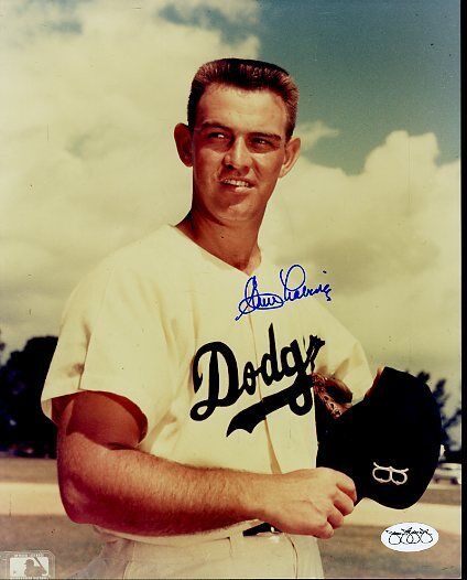 Clem Labine Brooklyn Dodgers Signed Jsa Sticker 8x10 Photo Poster painting Authentic Autograph