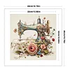 (Stamped/Counted) Retro Floral Sewing Machine - 14CT Cross Stitch 40*40cm/15.75*15.75in