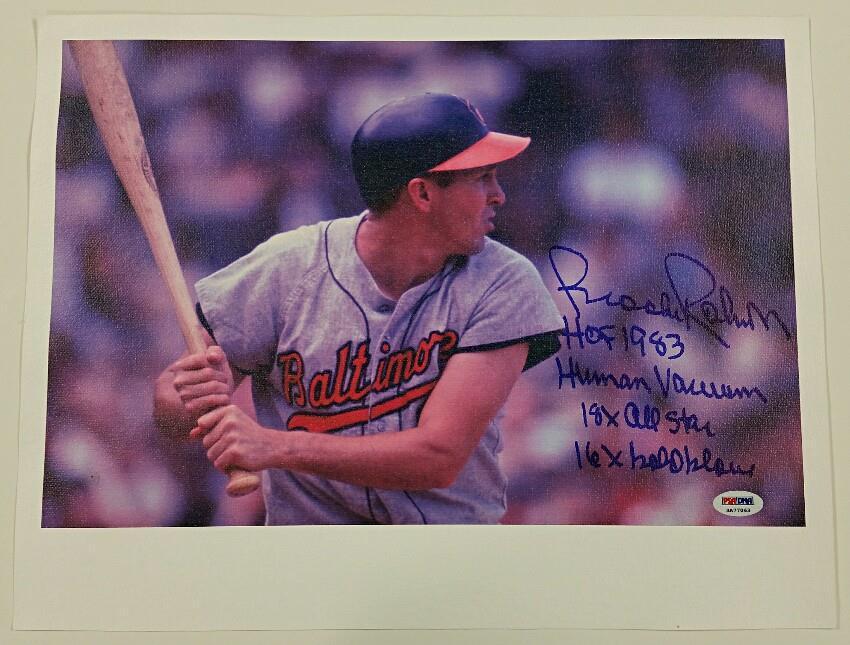 BROOKS ROBINSON Signed 12x16 Canvas 4 INSCRIPTIONS HOF 83