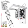 [US Local Warehouse] Ceiling Mounted Attic Ladder w/Handrails Retractable Loft Stairs 660LBS Capacity