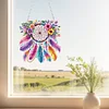(US Only)Acrylic 2D Flat DIY Flowers Dreamcatcher Diamond Art Pendant Wall Door Decor