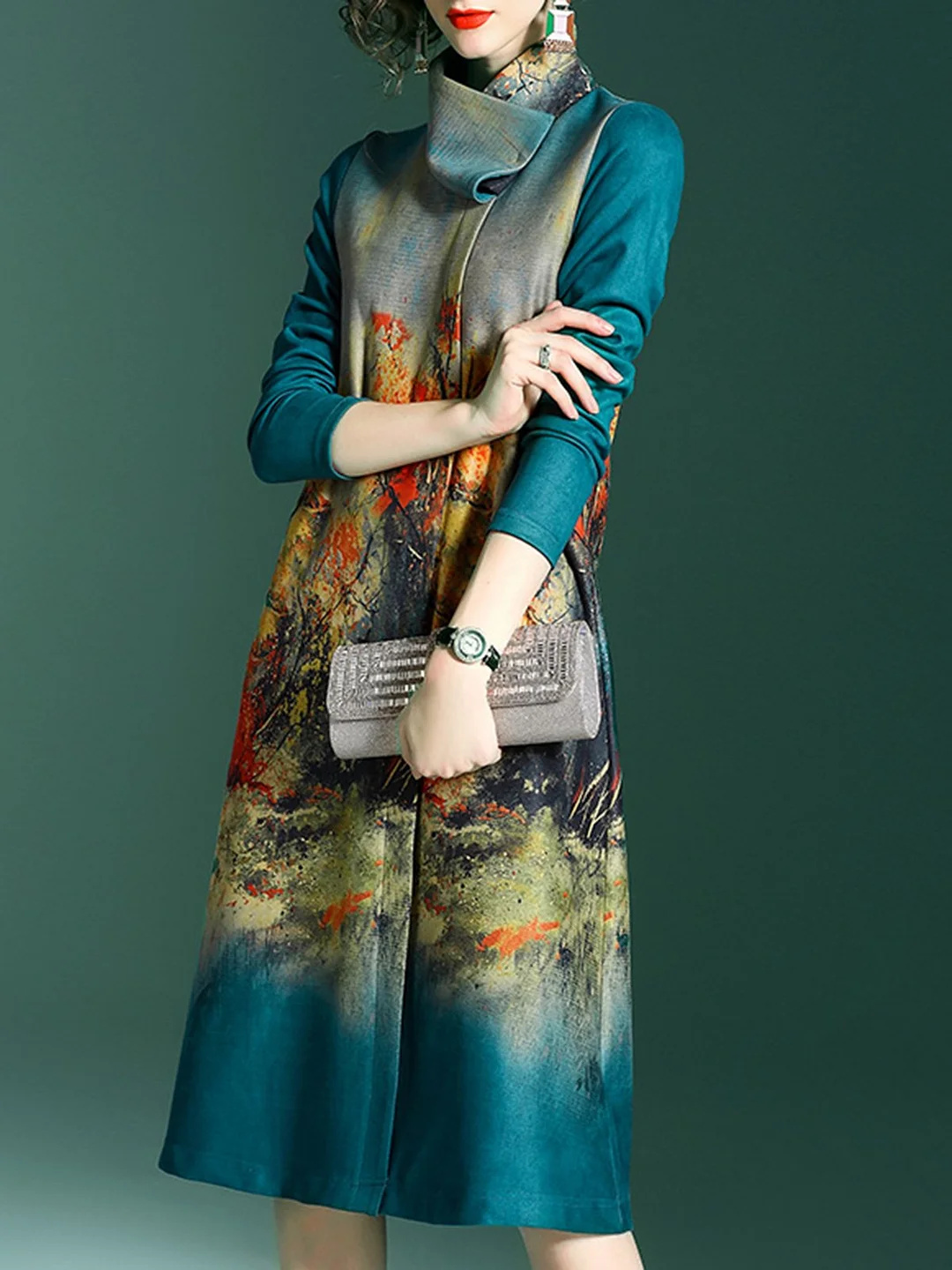 Daily Blue Shift Daily Elegant Midi Dress