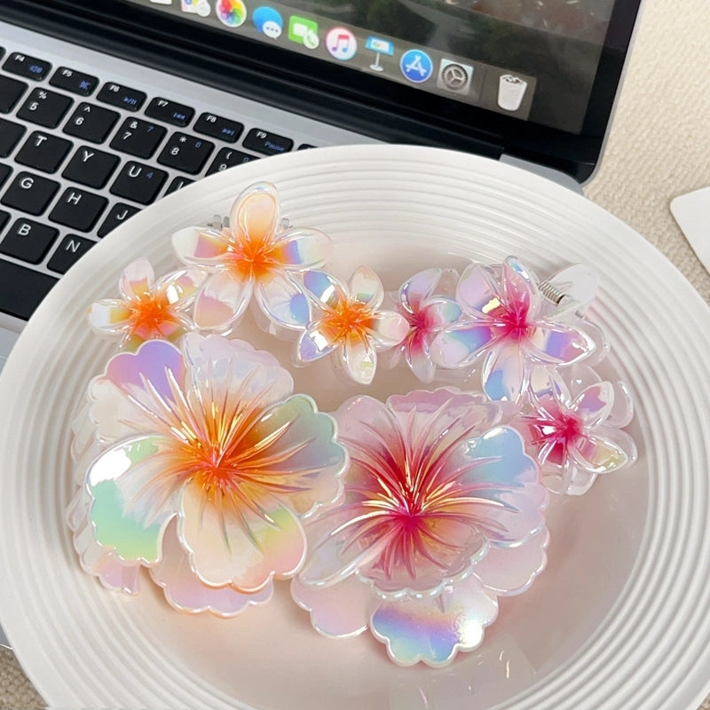 Vacation Sweet Korean Style Women's Flower Acetic Acid Sheets Hair Claws