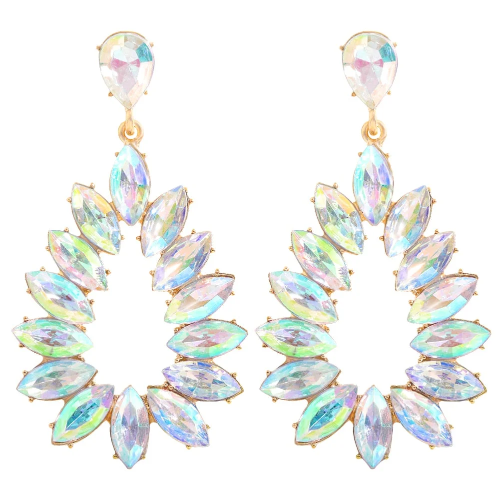 Dvacaman New Arrival Long Colorful Rhinestone Irregular Drop Earrings High Quality Trendy Crystal Pendant Jewelry Gift For Women