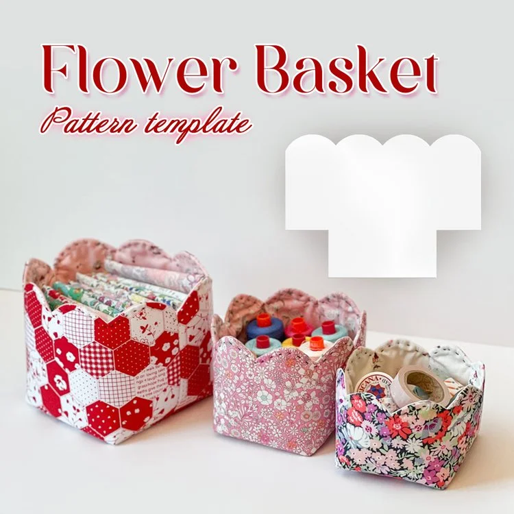 DIY Flower Basket Pattern - Included Instructions + Template