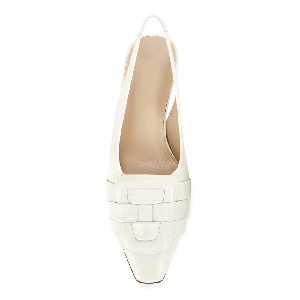 Chain Square-toe Flare-heel Pumps main image 0