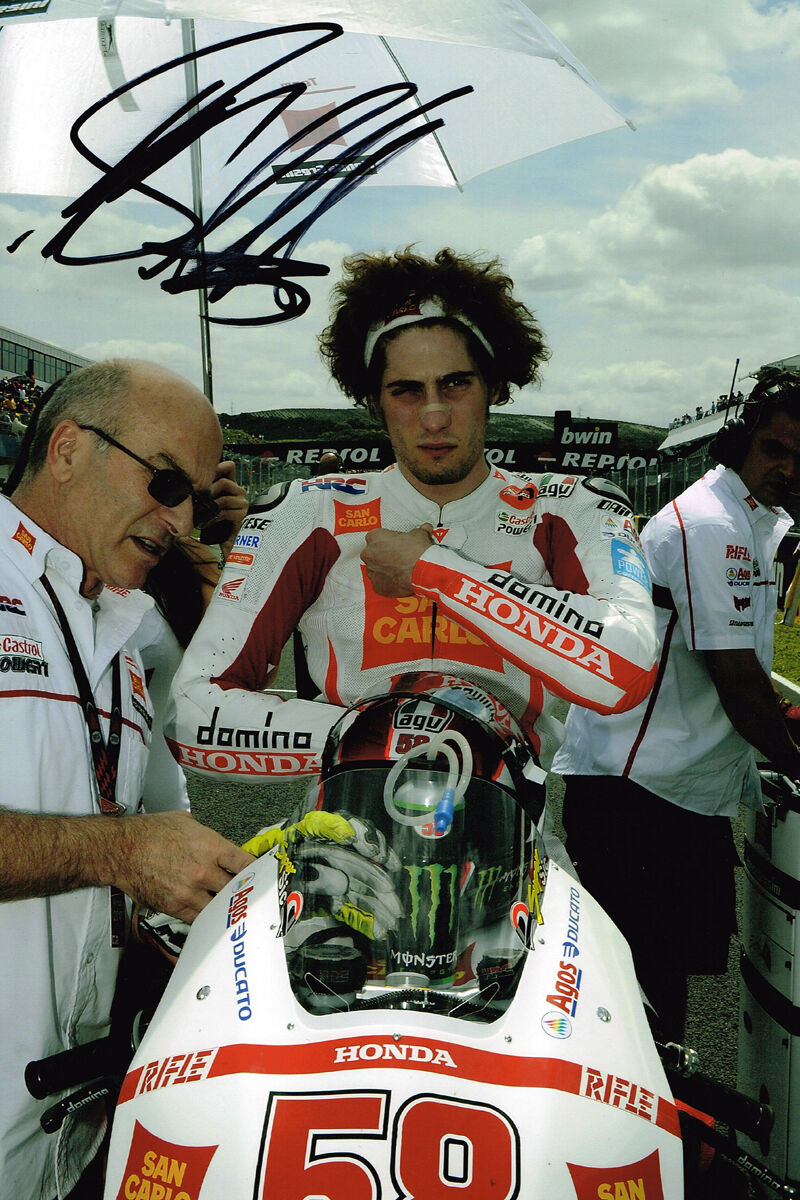 Marco Simoncelli IN PERSON SIGNED Autograph MotoGP 12x8 Photo Poster painting AFTAL Dealer COA