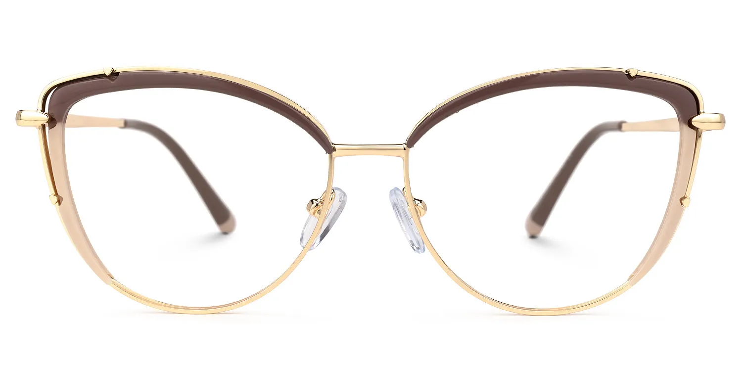 Janet Braun-Gold Cateye Brille Braun-Gold