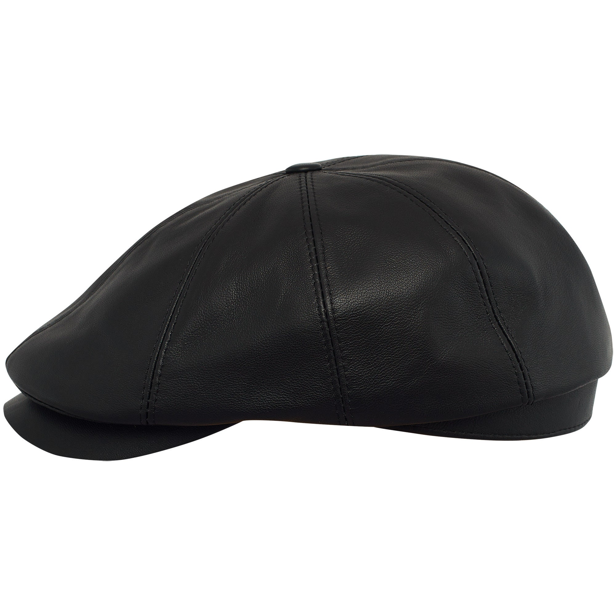PEAKED CAPS TONY LEATHER Gatsby 8 Panels Flat Ivy Cap