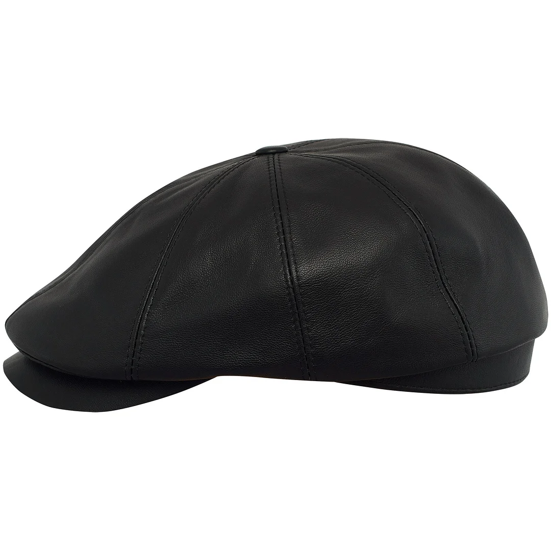 PEAKED CAPS TONY LEATHER Gatsby 8 Panels Flat Ivy Cap
