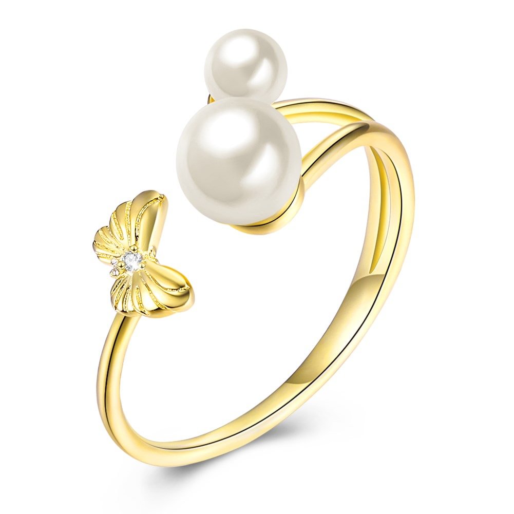 Pearl Ring  Gold Plated Ring