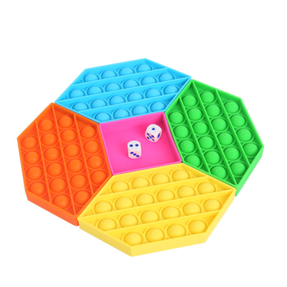 

Spliced Chessboard Rainbow Silicone Push Bubble Fingertip Decompression Toy, 501 Original
