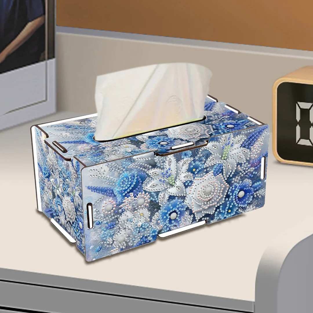 Flower DIY Diamond Art Paper Towel Holder for Home and Office Decoration