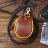 Vegetable Tanned Leather Retro Key Bag Men's And Women's Coin Purse Cowhide Earphone Bag Genuine Leather Waxed Leather Storage Bag