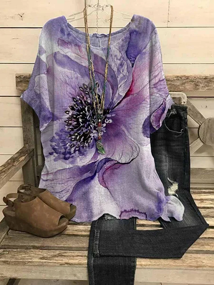 Women's Floral Print Casual Top