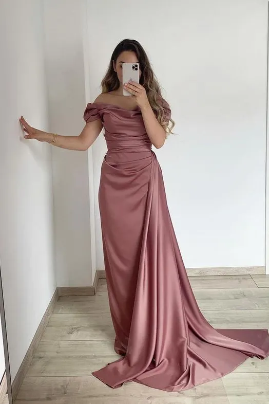 Stunning Off-the-Shoulder White Mermaid Prom Dress with Ruffles main image 1