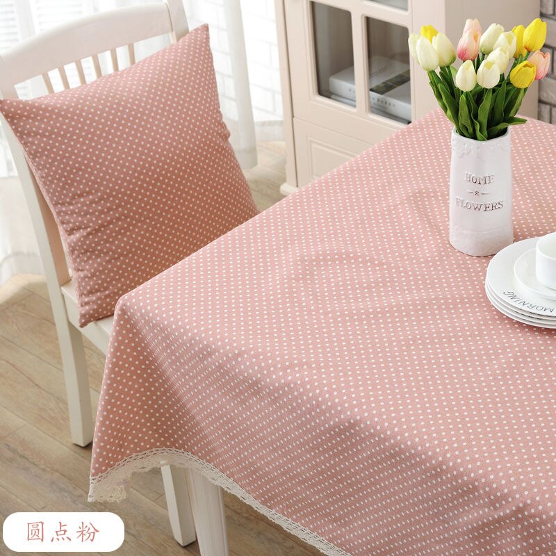 Polka Dot Table Mat Bohemian Style Cotton and Linen Tablecloth Coffee Table Decoration