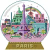 Paris Scenery In Crystal Ball-14CT Stamped Cross Stitch 27*28cm/10.63*11.02in tapestrymarket