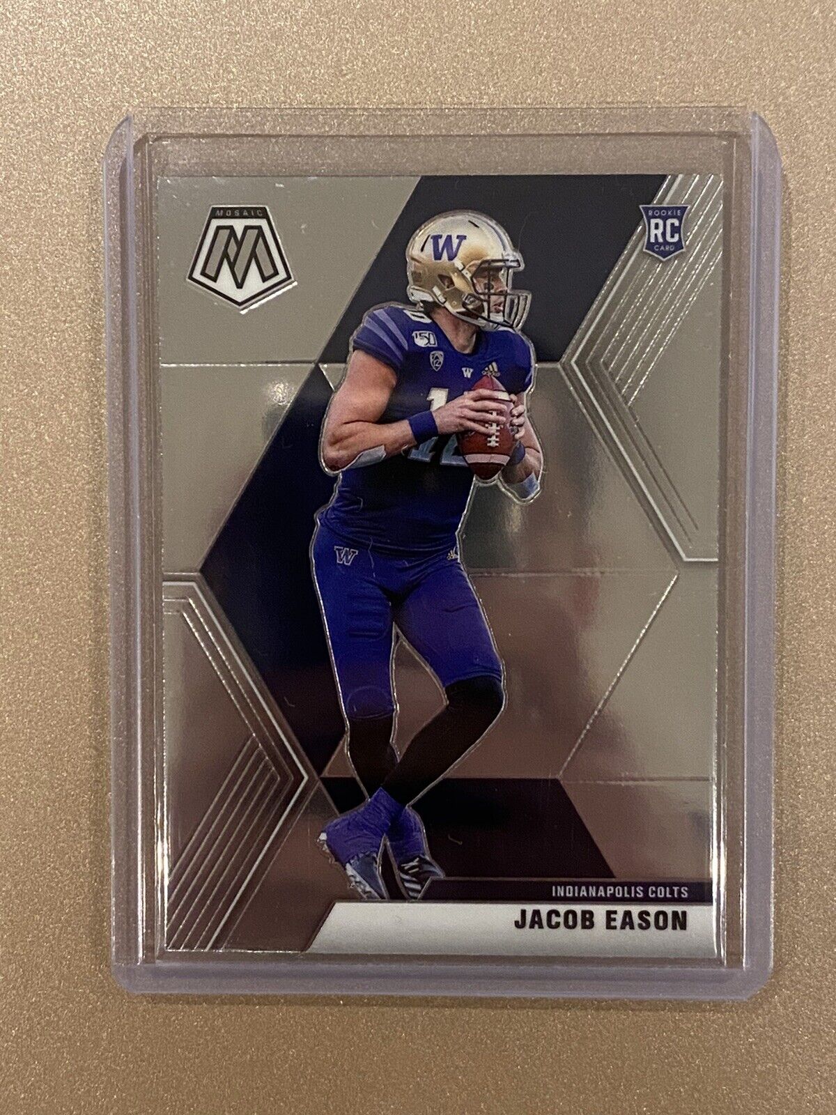 2020 Mosaic JACOB EASON Washington Huskies Photo Poster painting Variation Rookie Card RC Invest