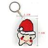 Full Bead Embroidery Keychain Xmas Star Printed Craft Gifts(5.2x7.5cm)