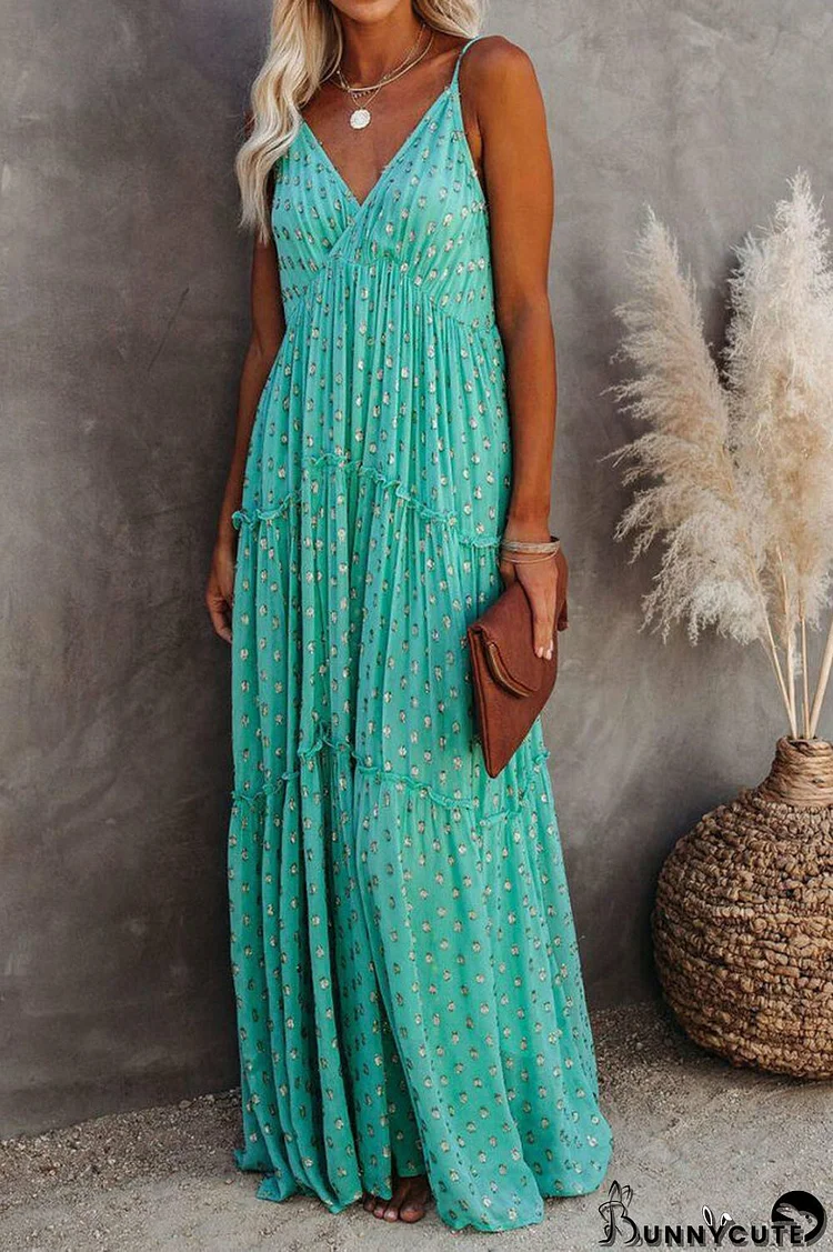 Adjustable Tiered Maxi Dress