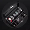 Carbon Fiber Textured Leather Watch and Jewelry Storage Box