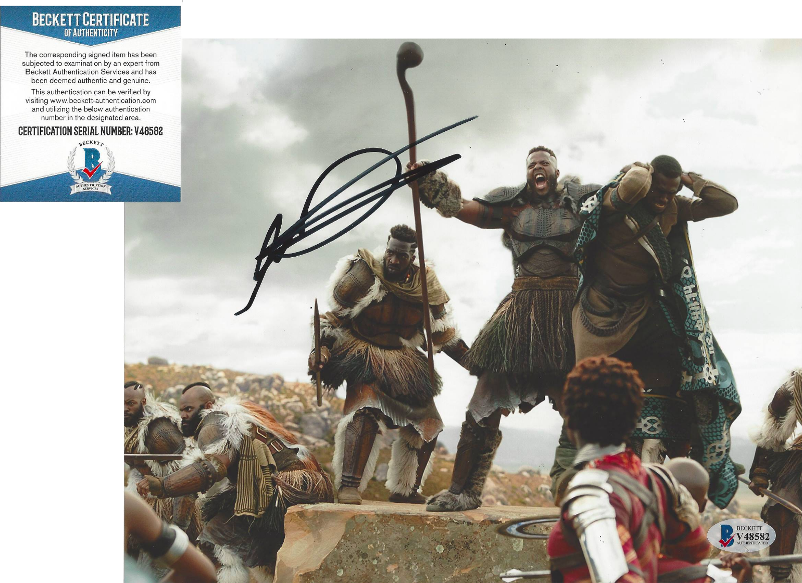 WINSTON DUKE SIGNED 'BLACK PANTHER' M'BAKU 8x10 Photo Poster painting AVENGERS BECKETT COA BAS