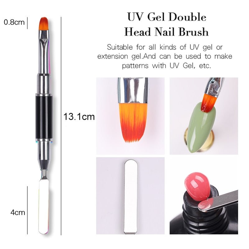 1Pc Nail Art Brushes For Manicure UV Gel Brush Pen Extensions Acrylic Nail Art Painting Drawing Carving Pen Phototherapy Brush