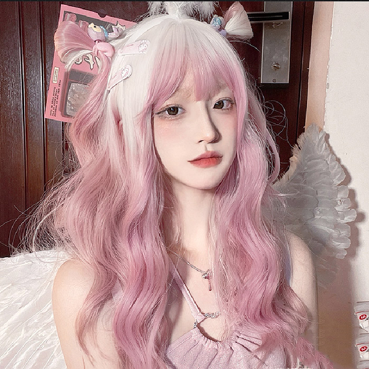Lovely Grandient White Pink Lolita Kawaii Wig SS1931