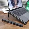 Space Aluminum Alloy Laptop Stand With Expansion Dock USB Type-C hub Computer Stand Foldable Portable Heat Dissipation Three-Speed Adjustable Computer Heightening Stand