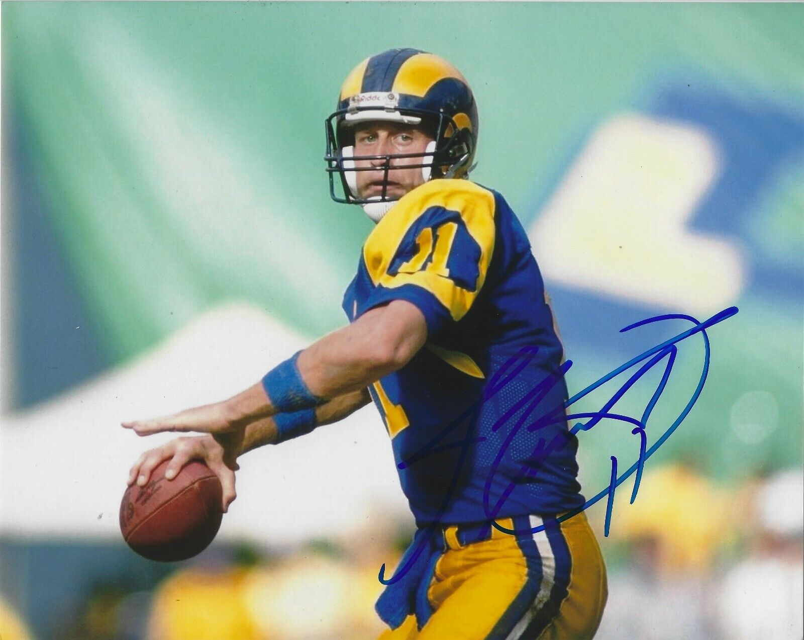 Autographed JIM EVERETT Los Angeles Rams 8x10 Photo Poster painting w/COA