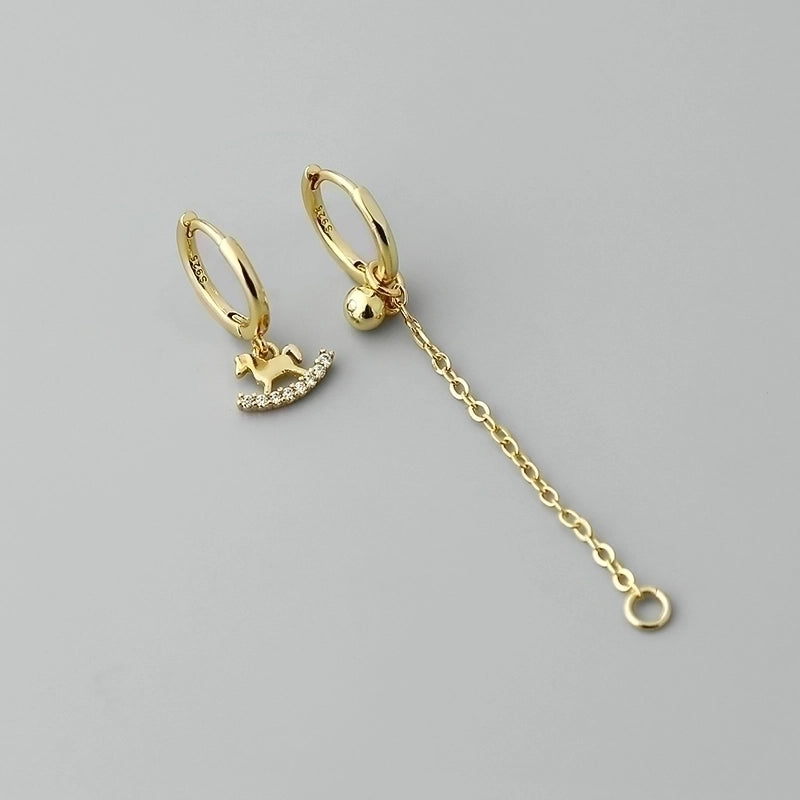 1 Pair Minimalist Geometric Plating Copper Drop Earrings