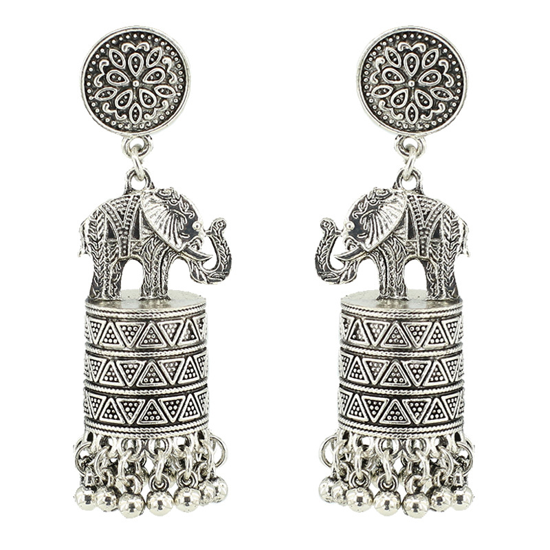 Vintage Fashion Ethnic Elephant Tassel Earrings