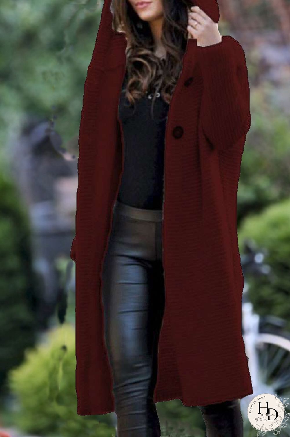 Beige Fashion Cardigan Hooded Long Jacket