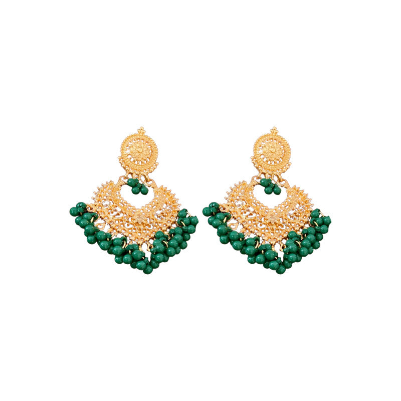 Medieval Round Geometric Alloy Electroplating Earrings