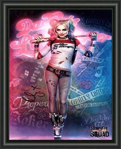 Margot Robbie - Harley Quinn - Signed A4 Photo Poster painting Poster -  POSTAGE