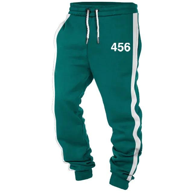 Men's Vintage Squid Game 456 Print Sweatpants / DarkAcademias /Darkacademias
