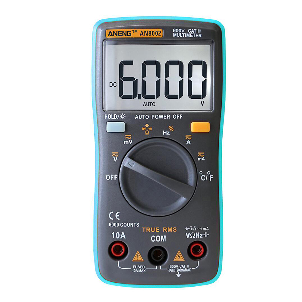 

ANENG AN8002 Digital Multimeter 6000Counts AC/DC Ammeter Temperature Tester, 501 Original