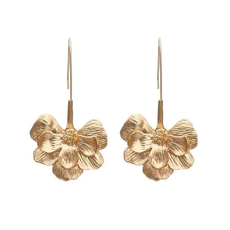 Flaxmaker Alloy Flower Earrings