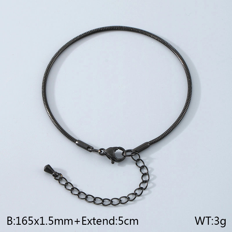 Minimalist Solid Color 304 Stainless Steel 18K Gold Plated Unisex Bracelets Men Chain Bracelets