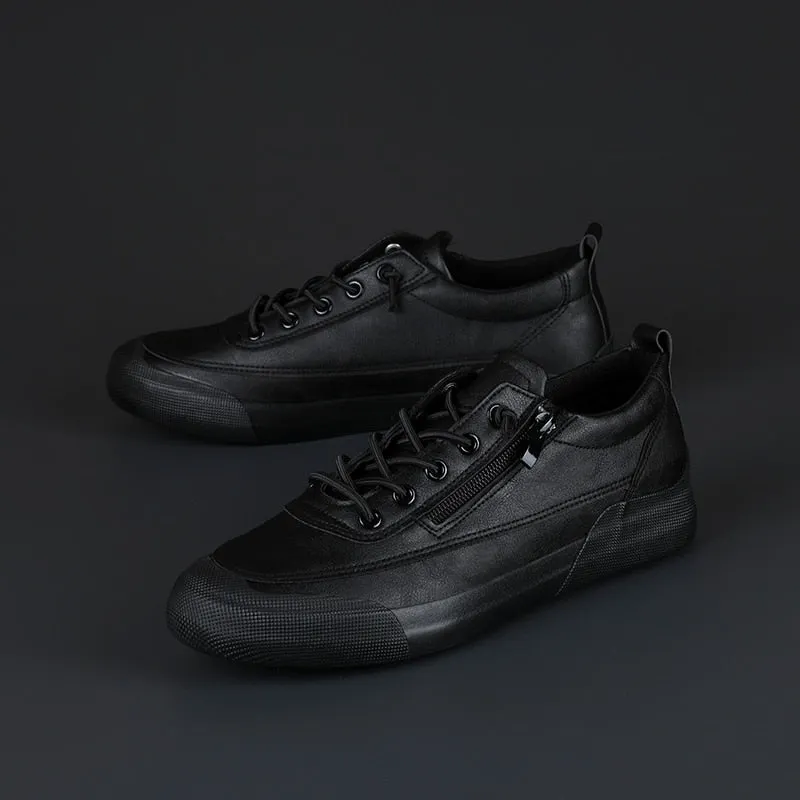 Leather Men Sneakers zips Qulaity Casual shoes Slip-on Softy Luxury brand shoes for Men Loafers outdoor Moccasins Driving Shoes