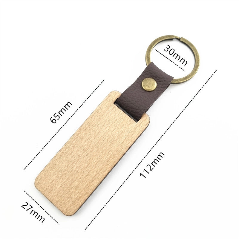 Classic Style Commute Solid Color Wood Unisex Bag Pendant Keychain