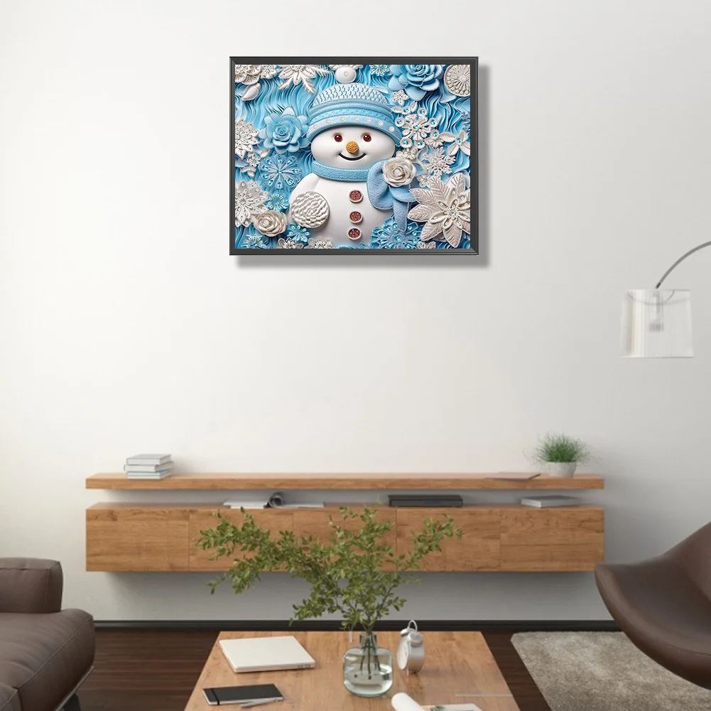Diamond Painting - Partial Special Shaped Drill - Snowman(Canvas|50*40cm)