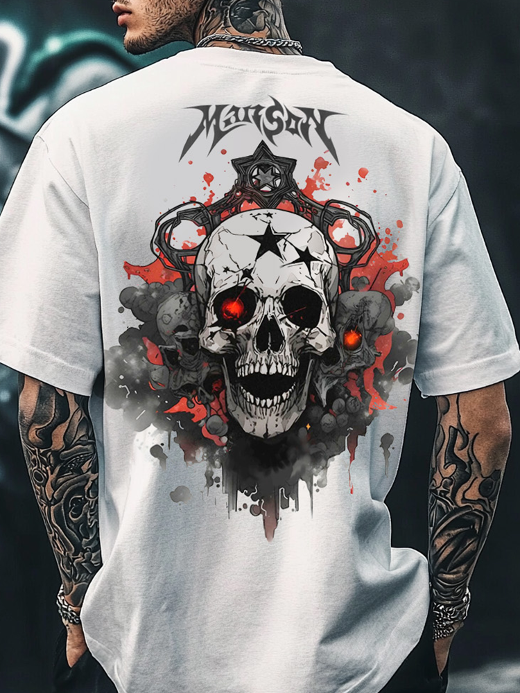 Satanic Skull Devil Bloody Street Style Digital 3D Printed Unisex Casual T-shirt / Rvogue / Rvogue