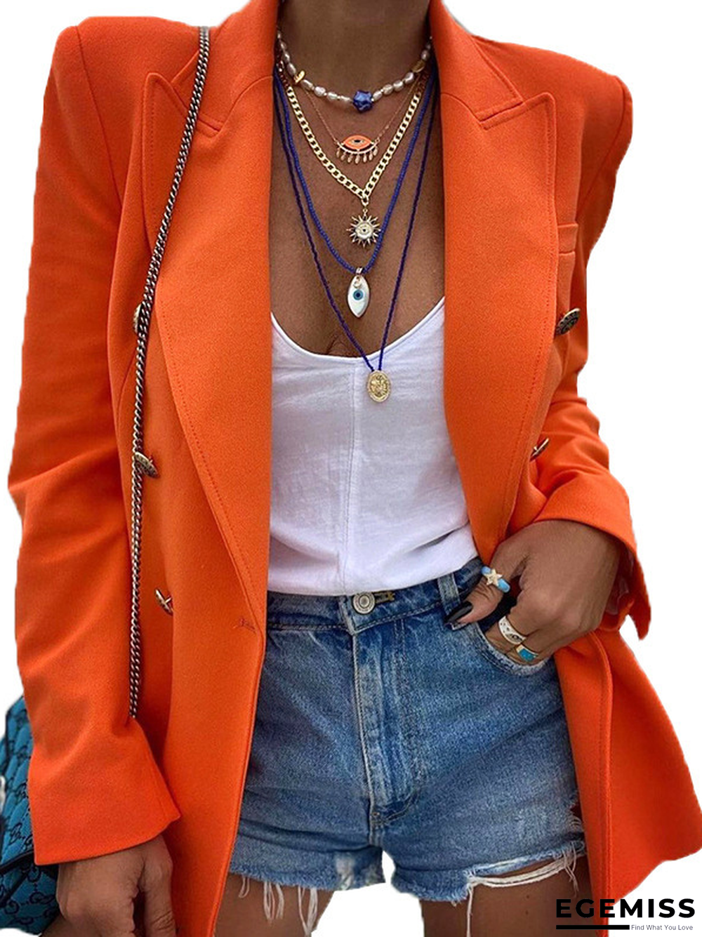 Buttoned Casual Closure Collar Outerwear | EGEMISS