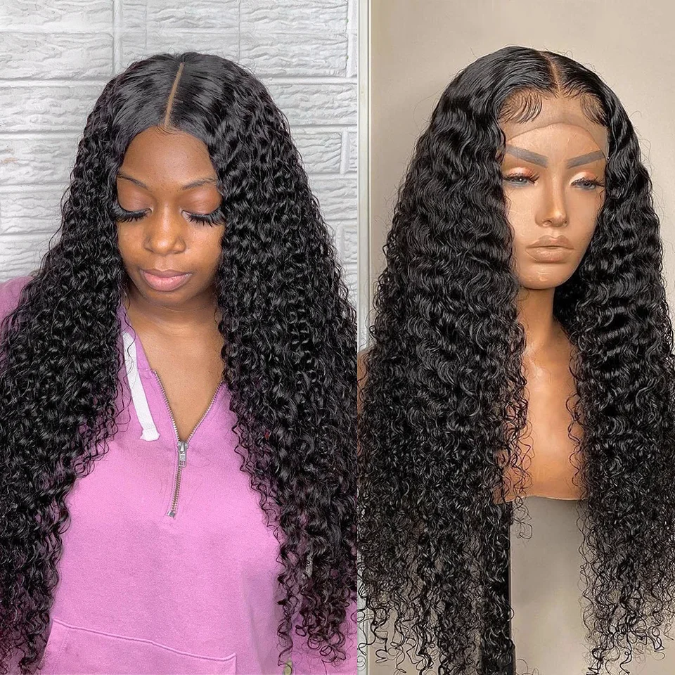 Jewtribute Hair®|Deep Wave Frontal Wig Transparent Lace Wigs