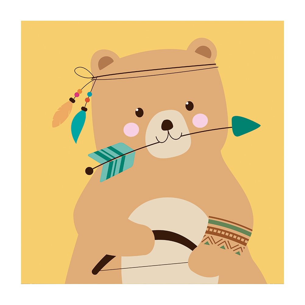 11CT Stamped Cross Stitch - Cartoon Bear(48*48cm)