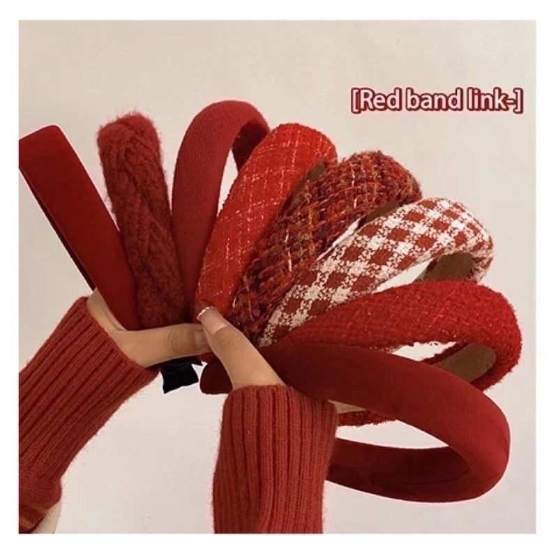 Sweet Solid Color Rhombus Cloth Hair Band 1 Piece